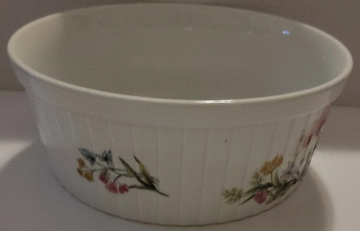 HERITAGE PORCELAIN OVEN WARE JAPAN AU GRATIN WILD FLOWER  CASSEROLES  DISH