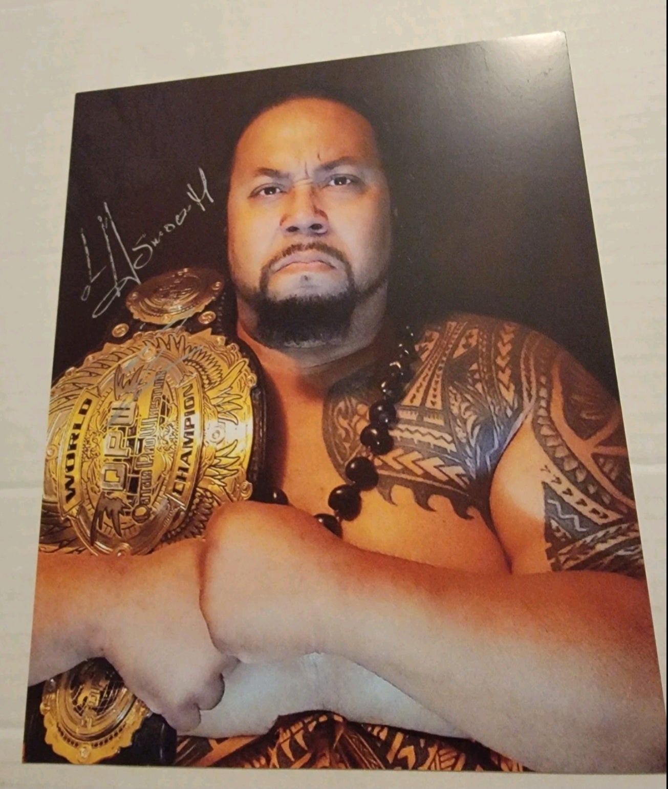 L.A. Smooth With Belt Autographed Photo with COA