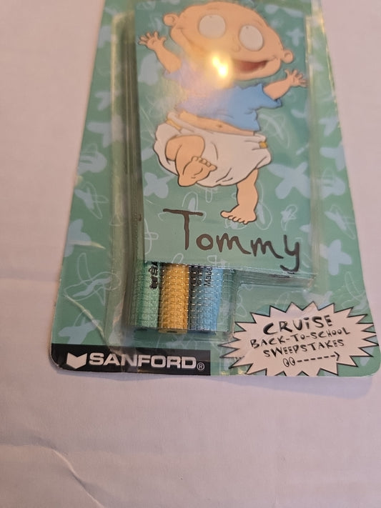 Vintage NOS Nickelodeon Rugrats Tommy Pickles Sanford 3 Pack Pencils & Eraser