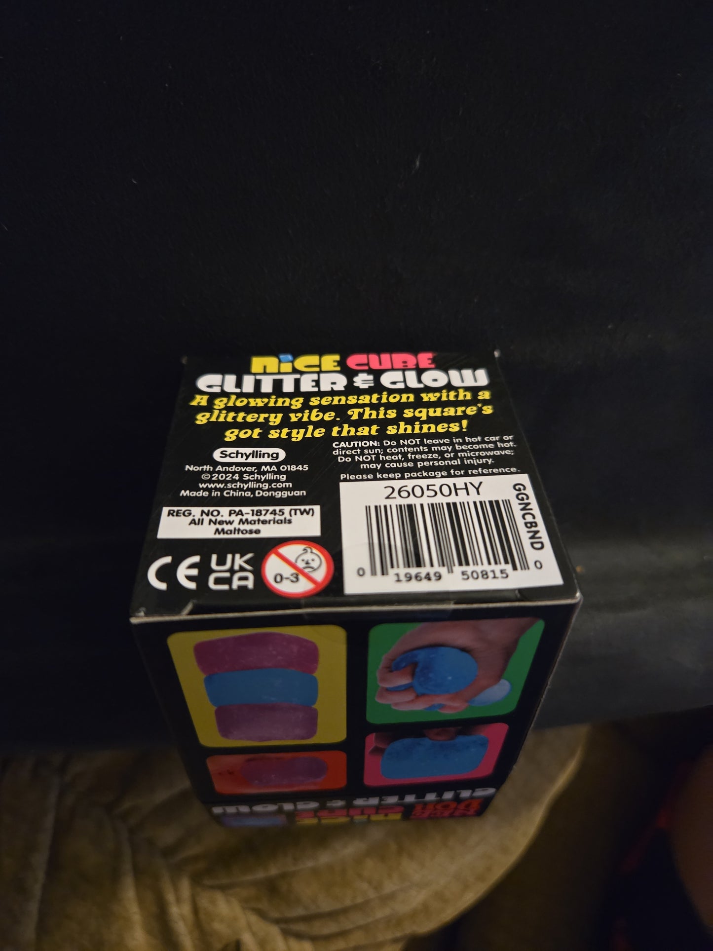 NeeDoh Blue Nice Cube Glitter & Glow Super Solid Squish Toy