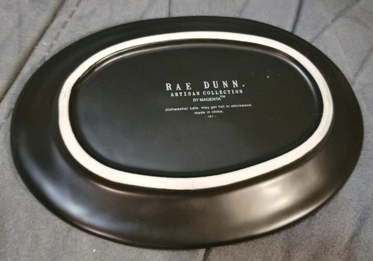 Rae Dunn Black Halloween Spooky Oval Plate Appetizer