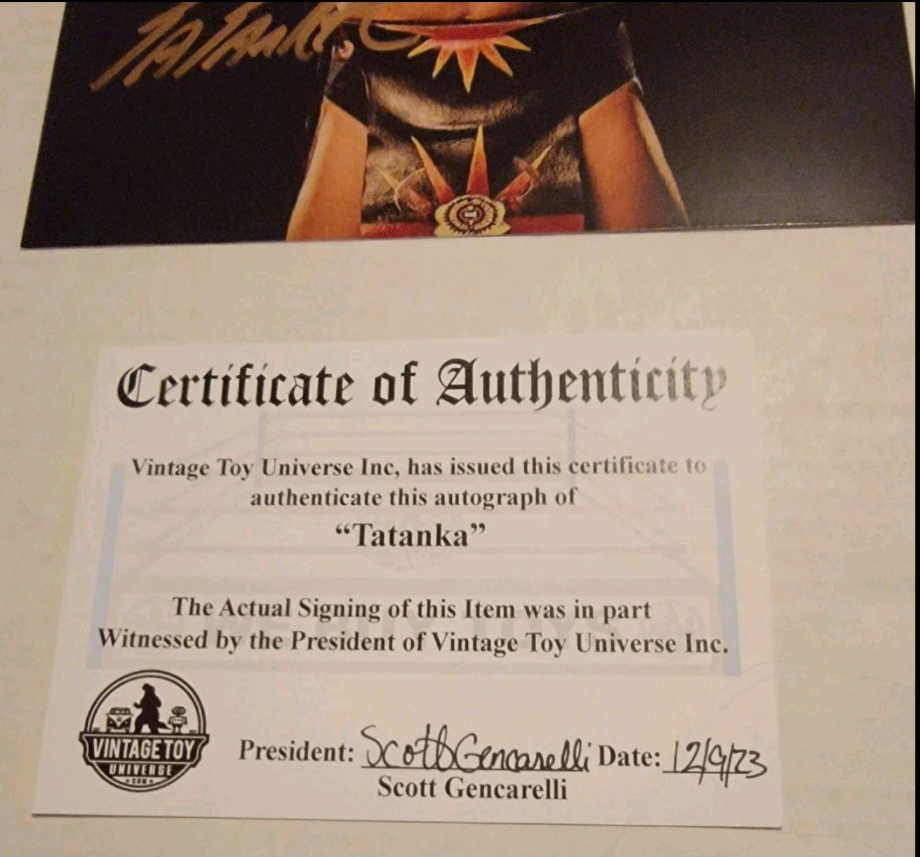 Tatanka Headdress Autographed Photo With COA