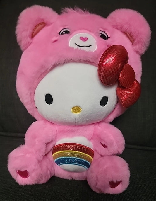 Care Bears Hello Kitty Dressed As Cheer Bear 10" Plush Sanrio