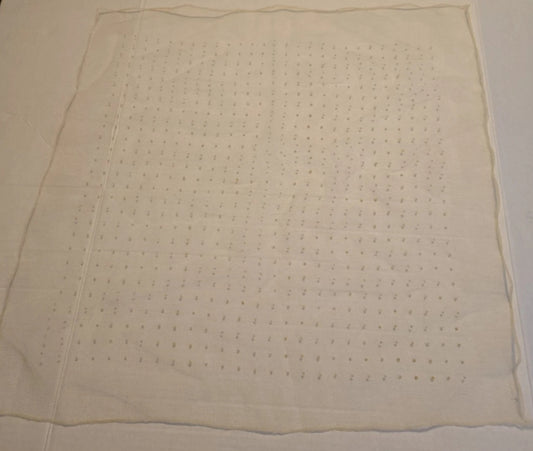 Vintage Ladies Head Scarf Pale Yellow Polka Dot 21.5x22