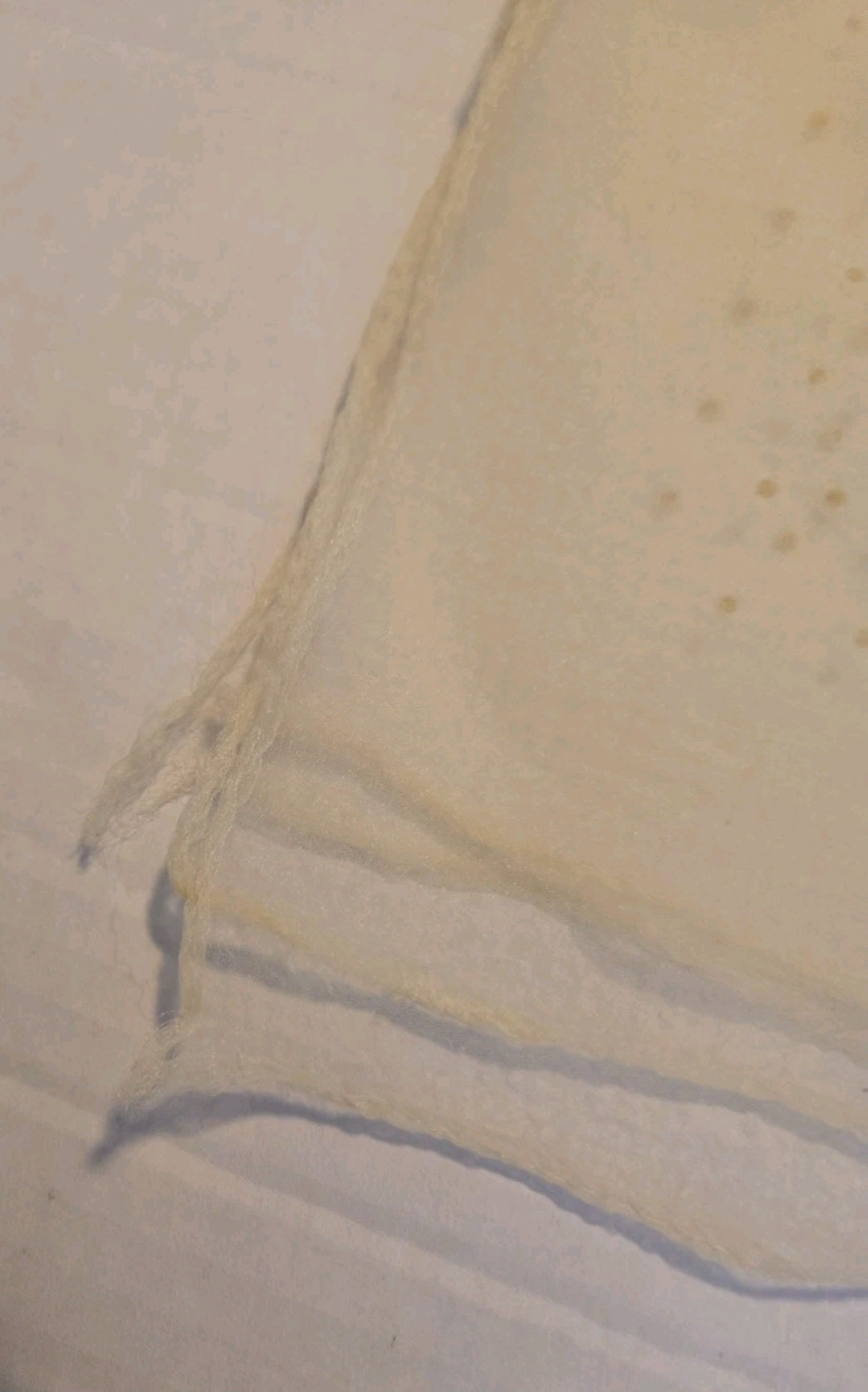 Vintage Ladies Head Scarf Pale Yellow Polka Dot 21.5x22