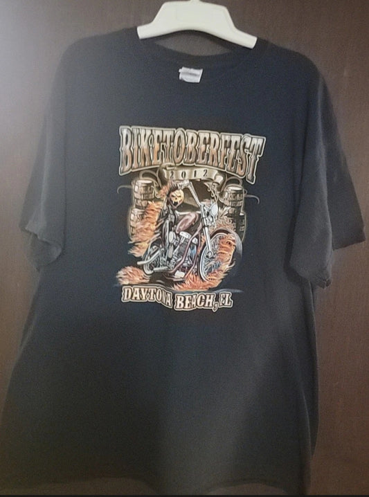 Biketoberfest Daytona Beach FL 2012 Biker Gildan Short Sleeve Tee Mens Size XL