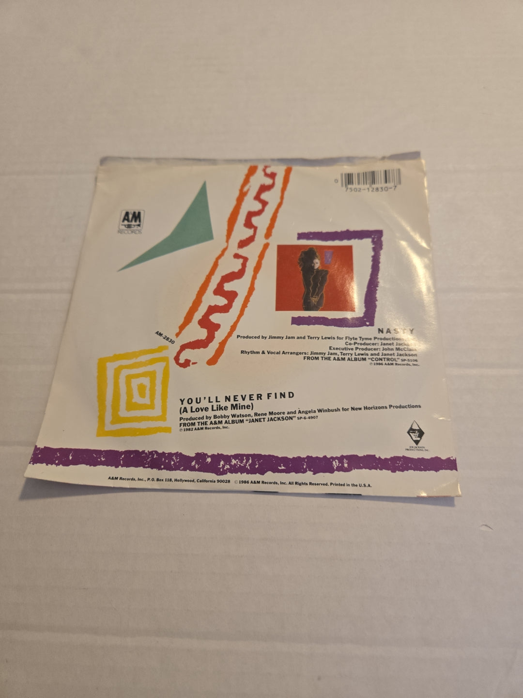 Janet Jackson Nasty 45 RPM Vinyl Record