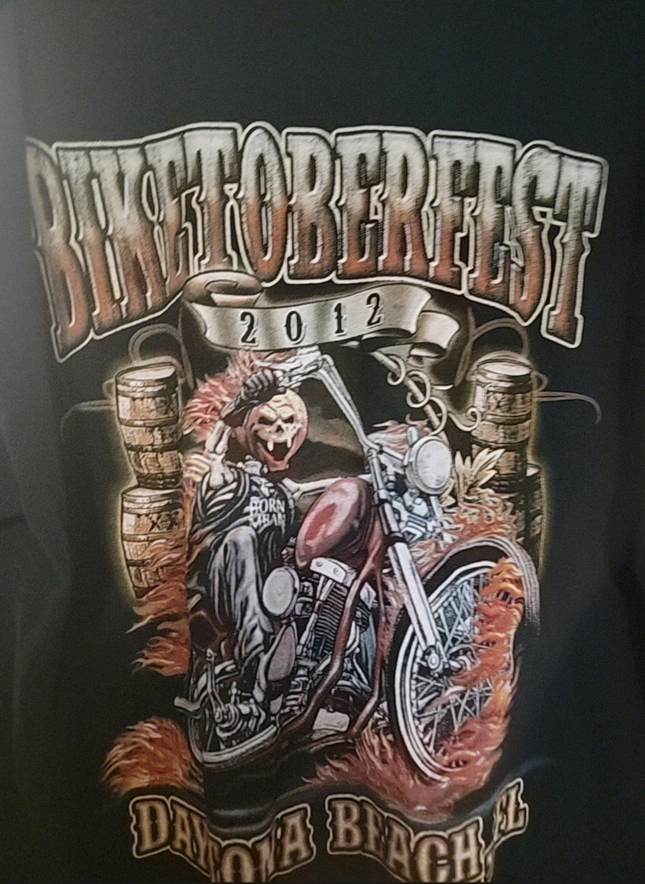 Biketoberfest Daytona Beach FL 2012 Biker Gildan Short Sleeve Tee Mens Size XL