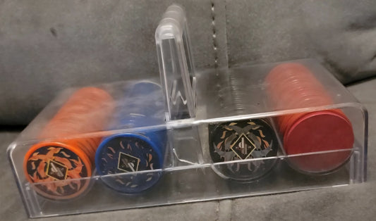 Professional Players ( PP ) Poker Chip Set 4 Colors 100 Piece Plus Case