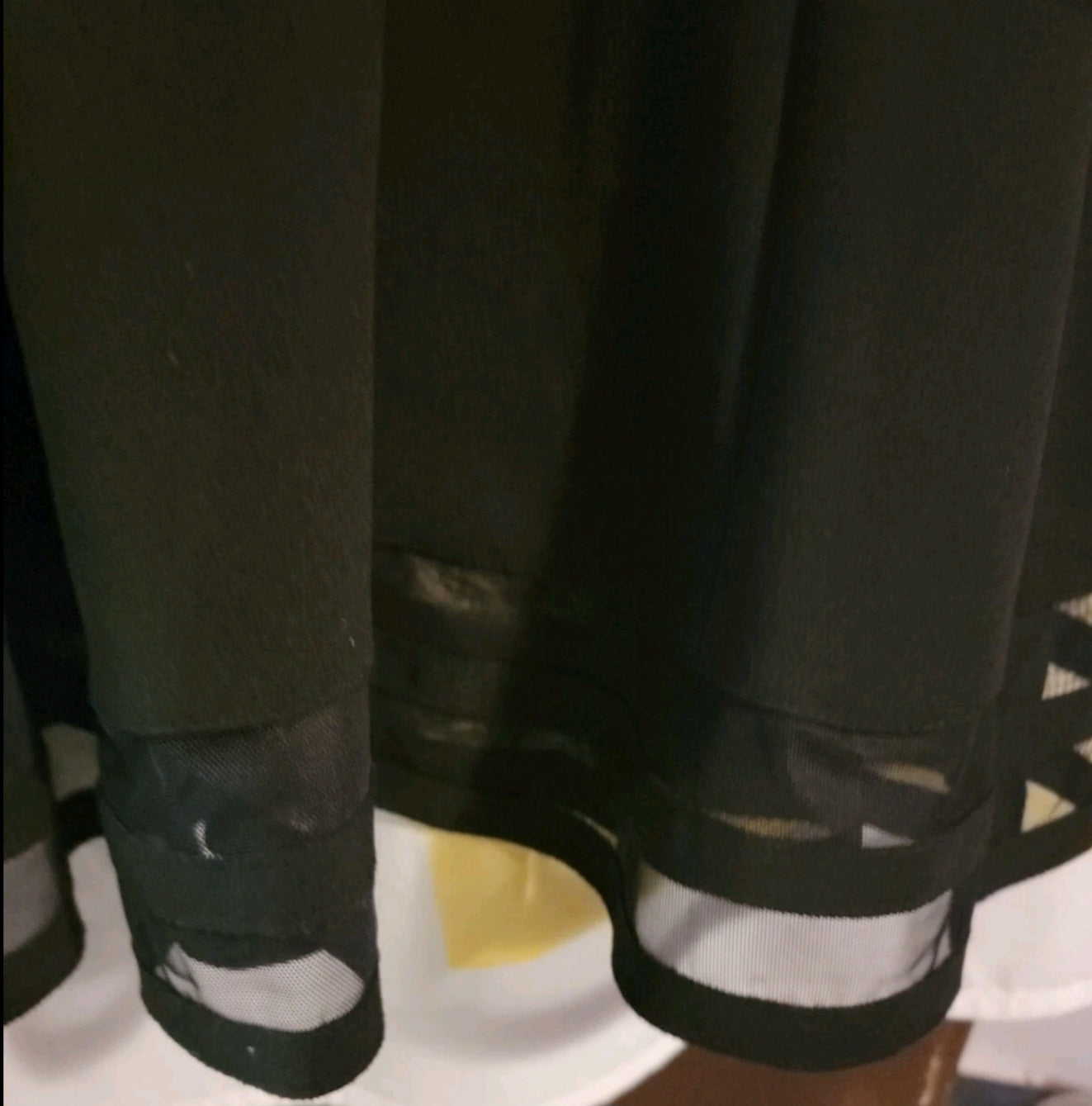 Calvin Klein Black Sleeveless Stretch Fit & Flare Sheer Bottom Dress Size 6