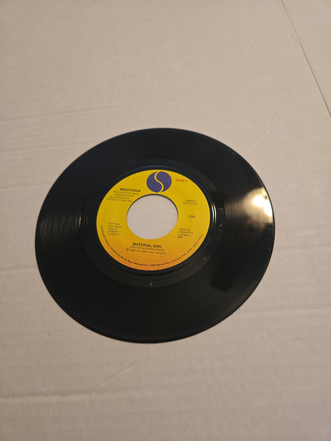 Madonna Material Girl 45RPM Vinyl Record