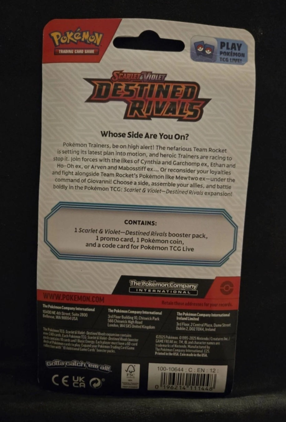 Pokemon Destined Rivals Blister Pack Eevee Promo