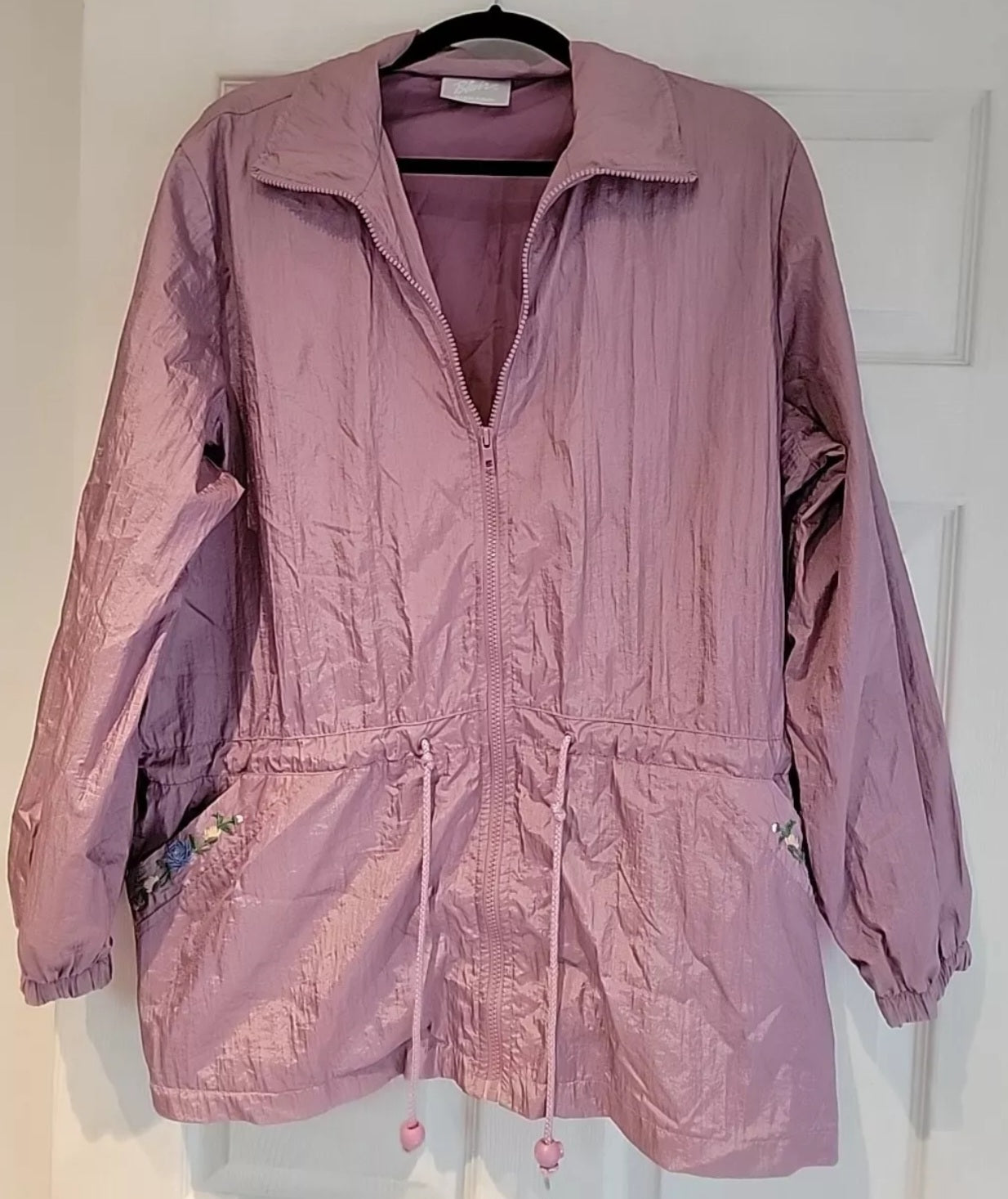 Windbreaker Floral Embroidery Lined Jacket Blair Size L Please Read Description