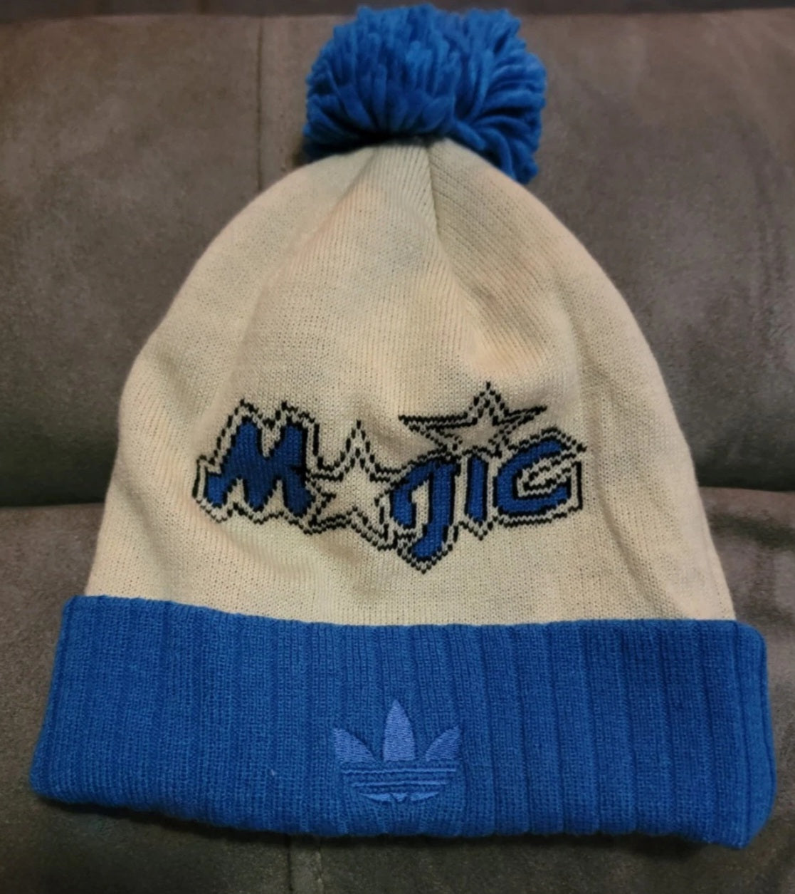 Orlando Magic Adidas Winter Snow Hat Beanie With Pom Old School Logo