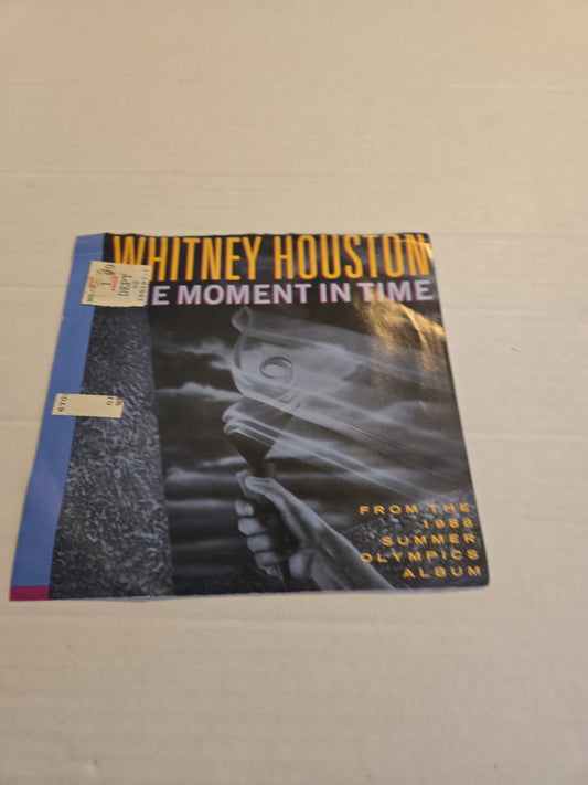 Whitney Houston One Moment in Time 1988 Olympics 45 RPM  Vinyl Record