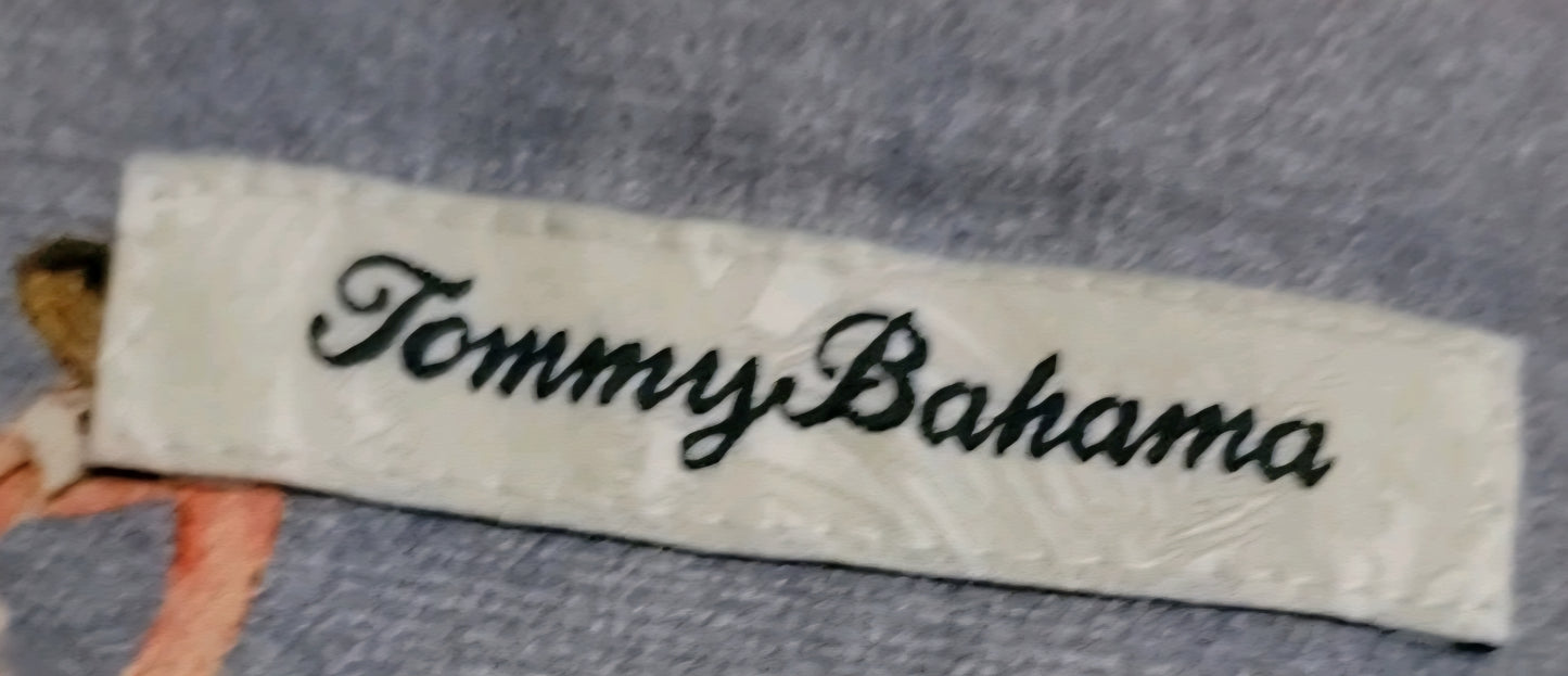 Tommy Bahama Men's Hawaiian Shirt Greetings From Florida Flamingo Size Medium