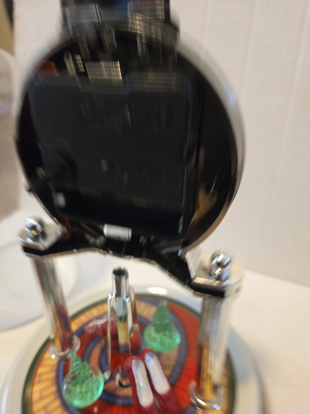 Wizard Of Oz Anniversary Clock With Dome-PARTIALLY WORKS PLEASE READ DESCRIPTION
