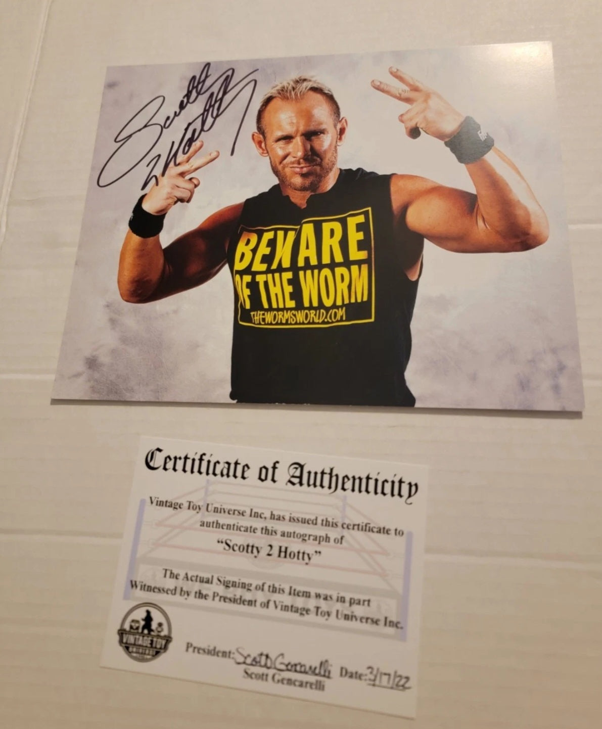 Scotty 2 Hotty Worm Autographed Photo with COA