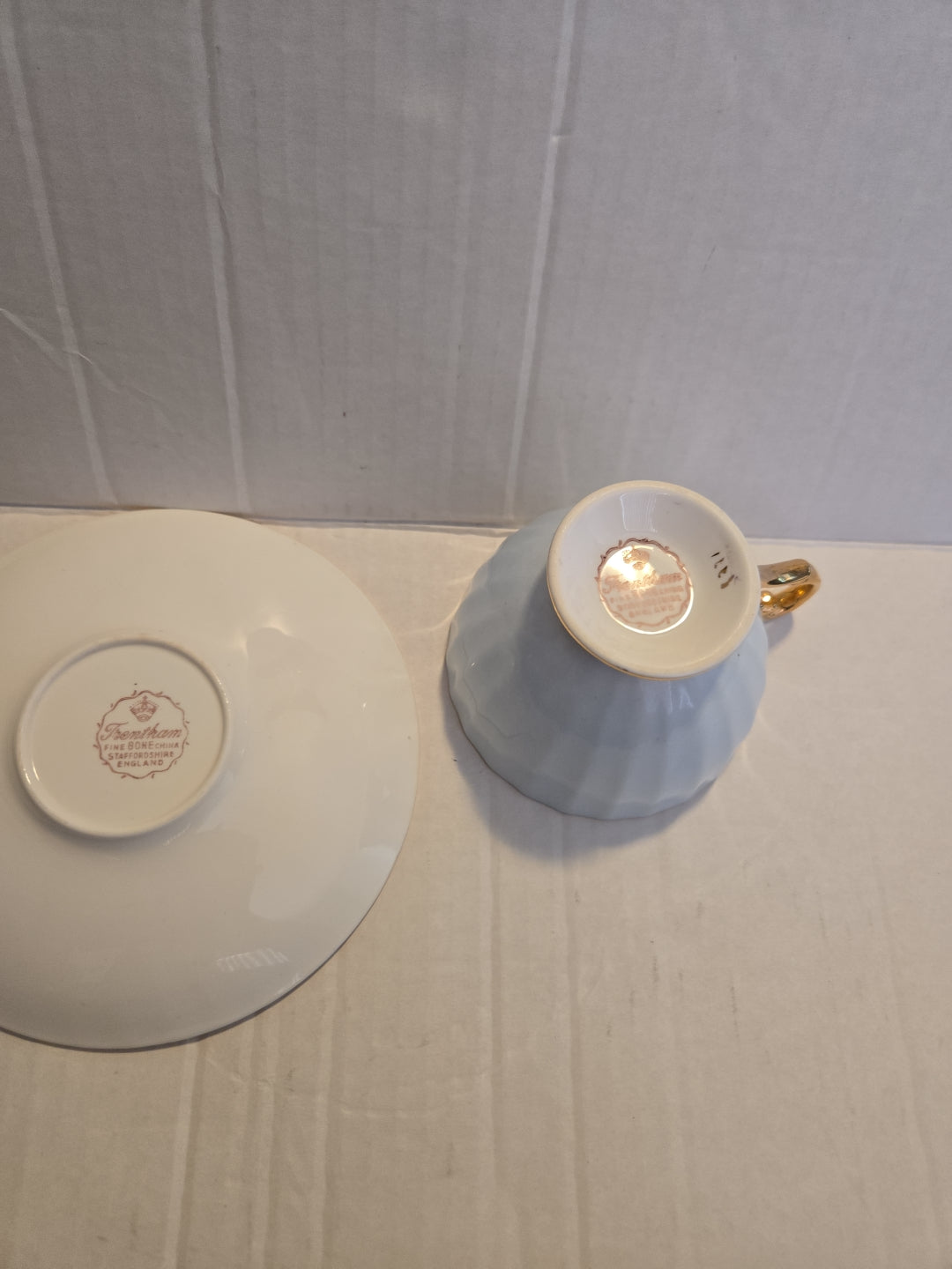 Trentham Staffordshire Fine Bone China Floral Tea Cup & Saucer