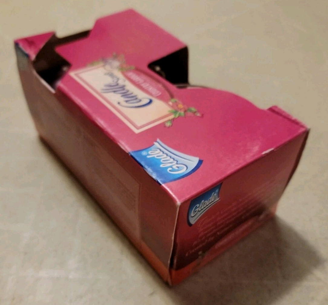 Glade Candle Scents Country Garden Potpourri  4 Votives 1 Glass Holder Jar NOS