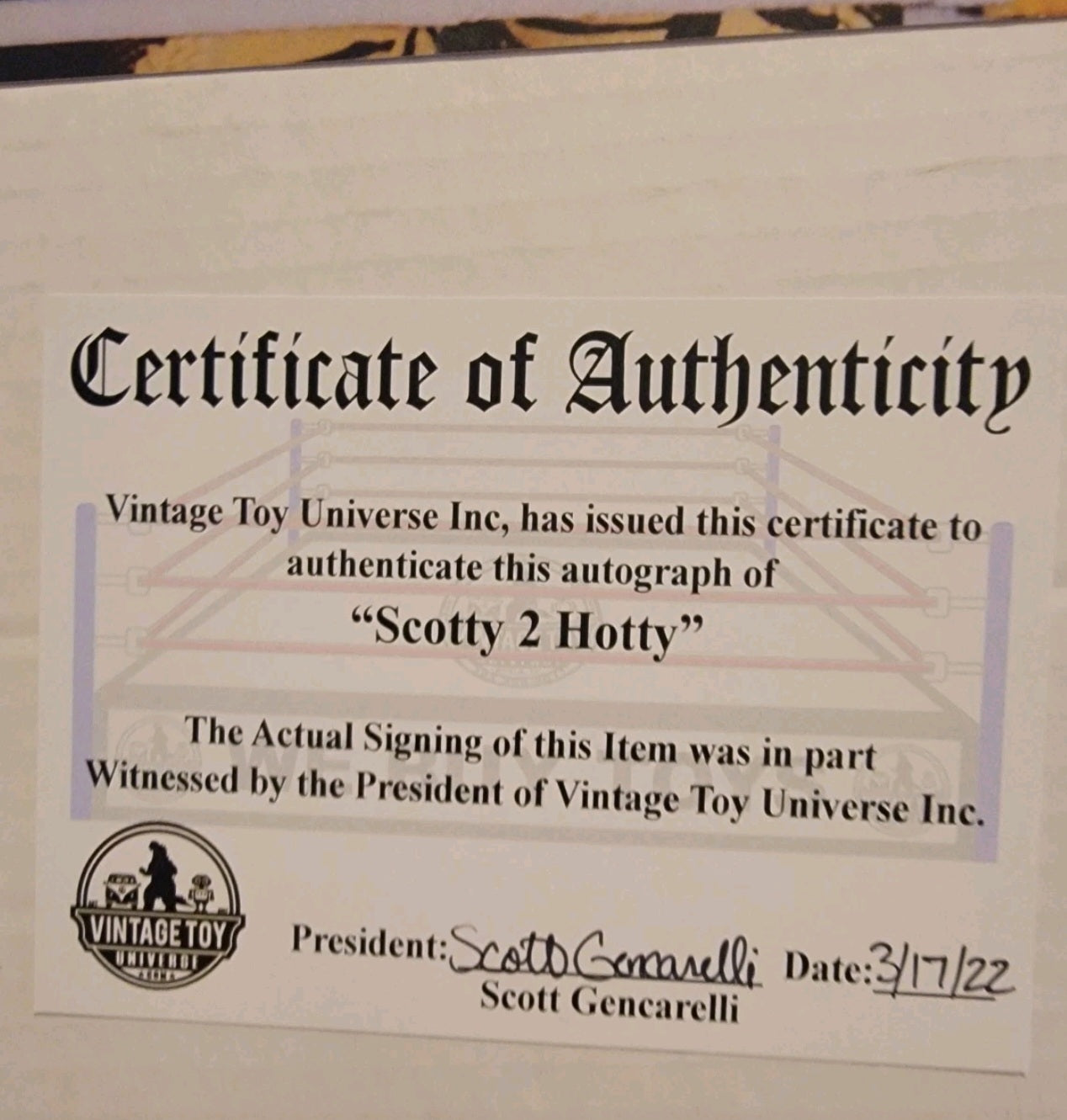 Scotty 2 Hotty Yellow Pants Autographed Photo with COA