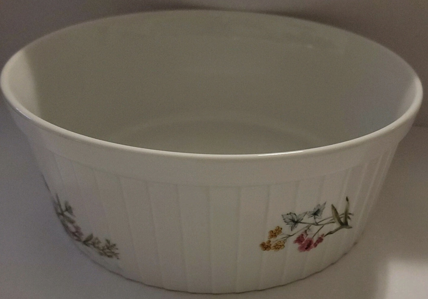 HERITAGE PORCELAIN OVEN WARE JAPAN AU GRATIN WILD FLOWER  CASSEROLES  DISH