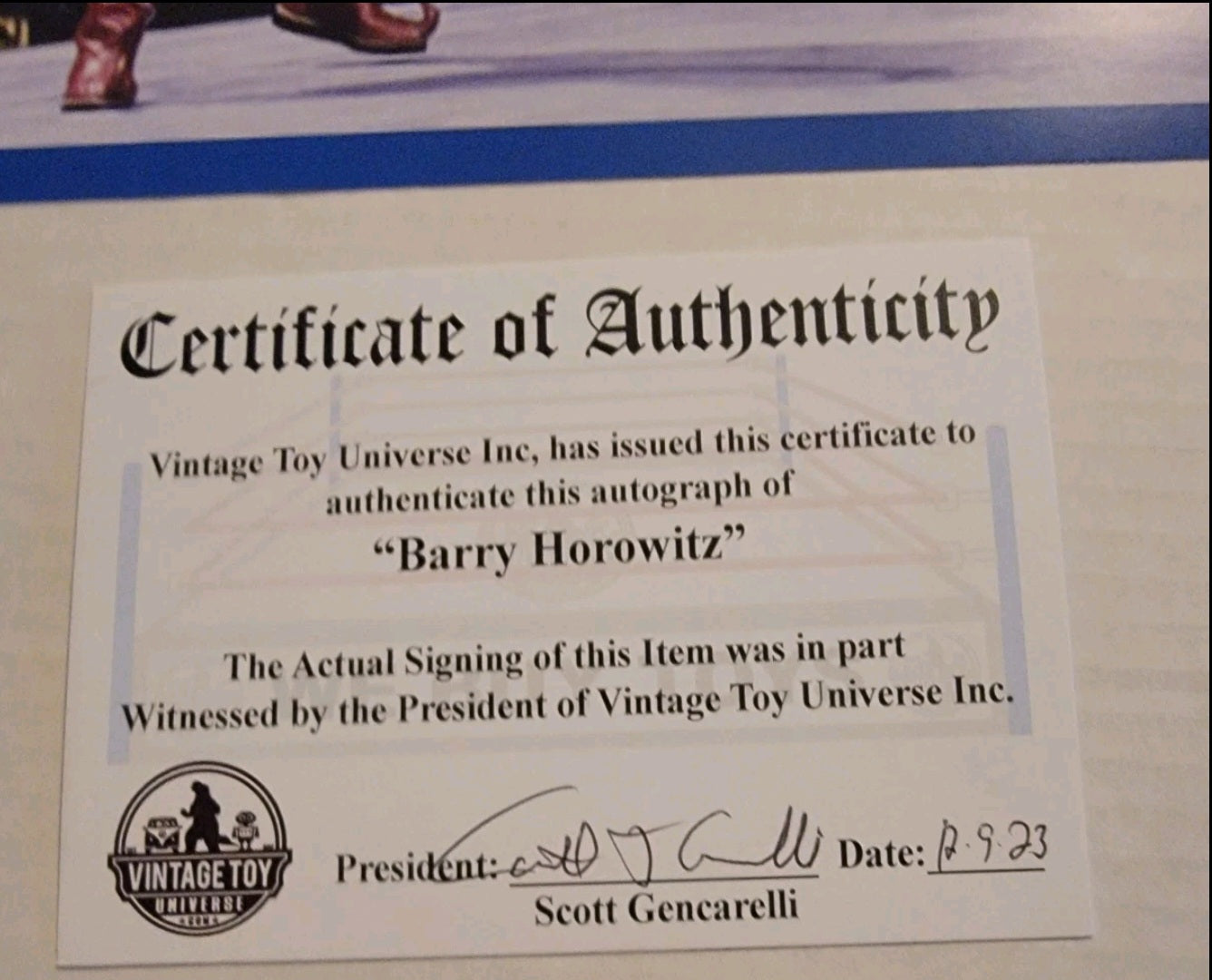 Barry Horowitz Leaping Autographed Photo With COA