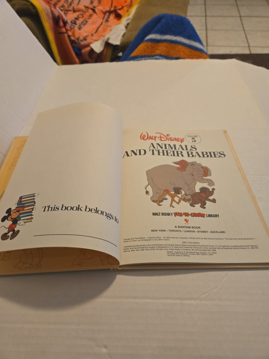 Walt Disney Fun To Learn Book Volume 5 Animals and Their Babies