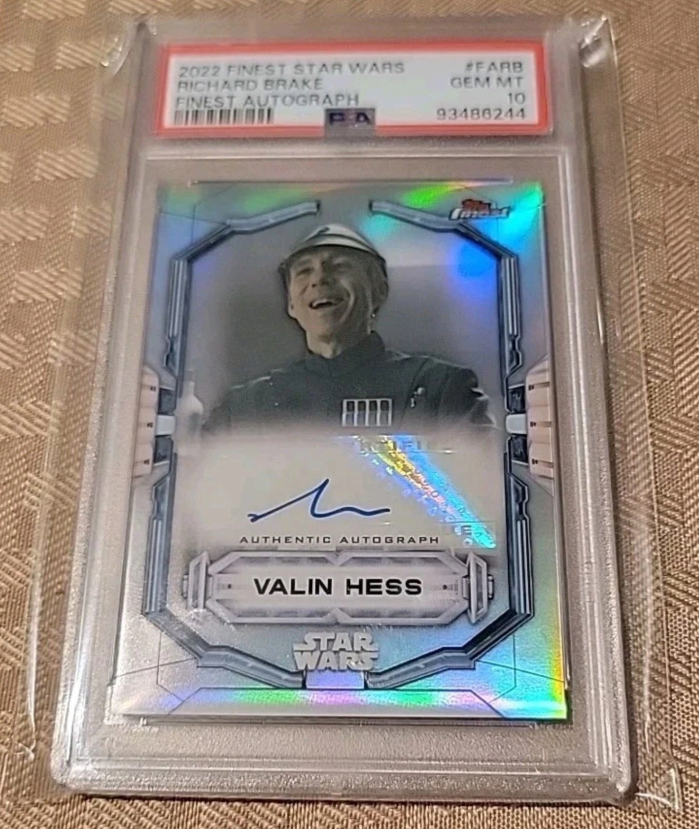 2022 Finest Star Wars Richard Brake as Valin Hess Autograph PSA 10