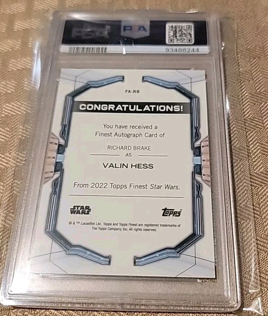 2022 Finest Star Wars Richard Brake as Valin Hess Autograph PSA 10