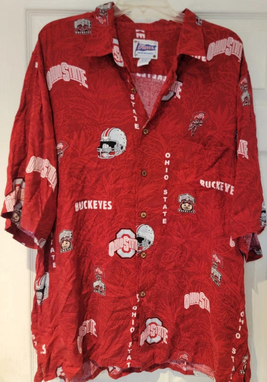 Reyn Spooner Ohio State Buckeyes Brutus Hawaiian Shirt Men's Size 2XL