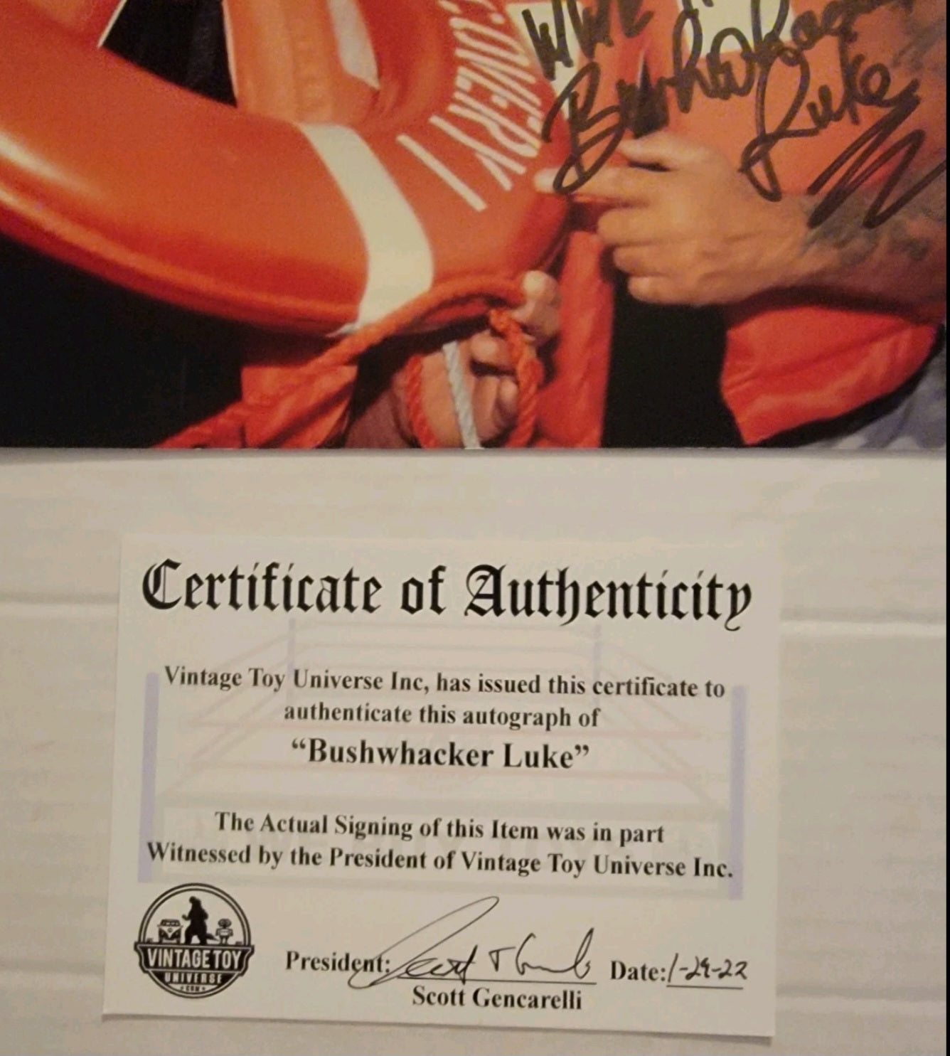 Bushwhackers Luke And Butch Autographed Luke Photo with COA