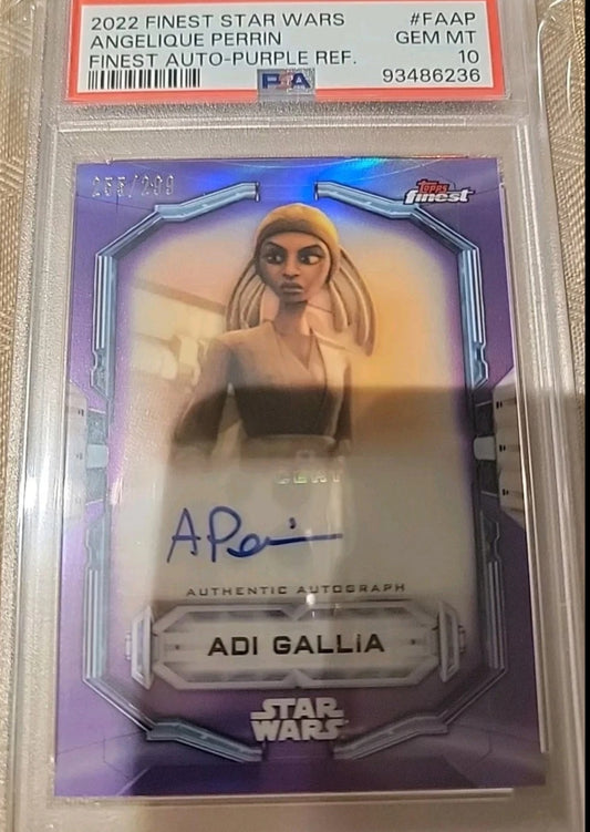 2022 Topps Finest Star Wars Purple Refractor Angelique Perrin Auto #255/299