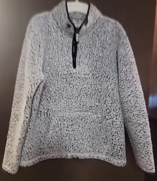 Pink by Victoria's Secret Gray Sherpa Jacket 1/4 Zip Women's Size Medium