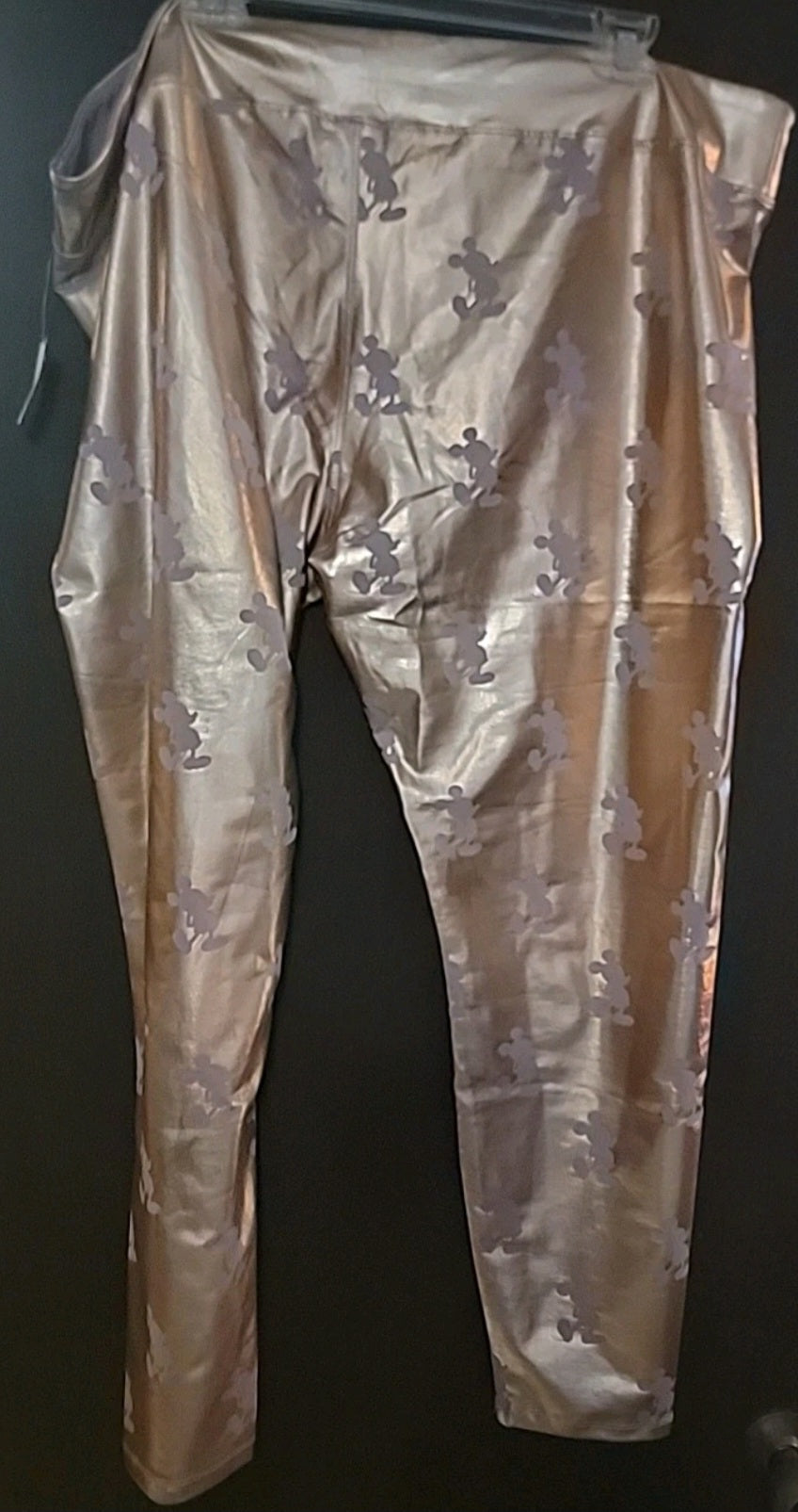 Disney Metallic Rose Gold Mickey Mouse Leggings Size 2XL- PLEASE READ DESC