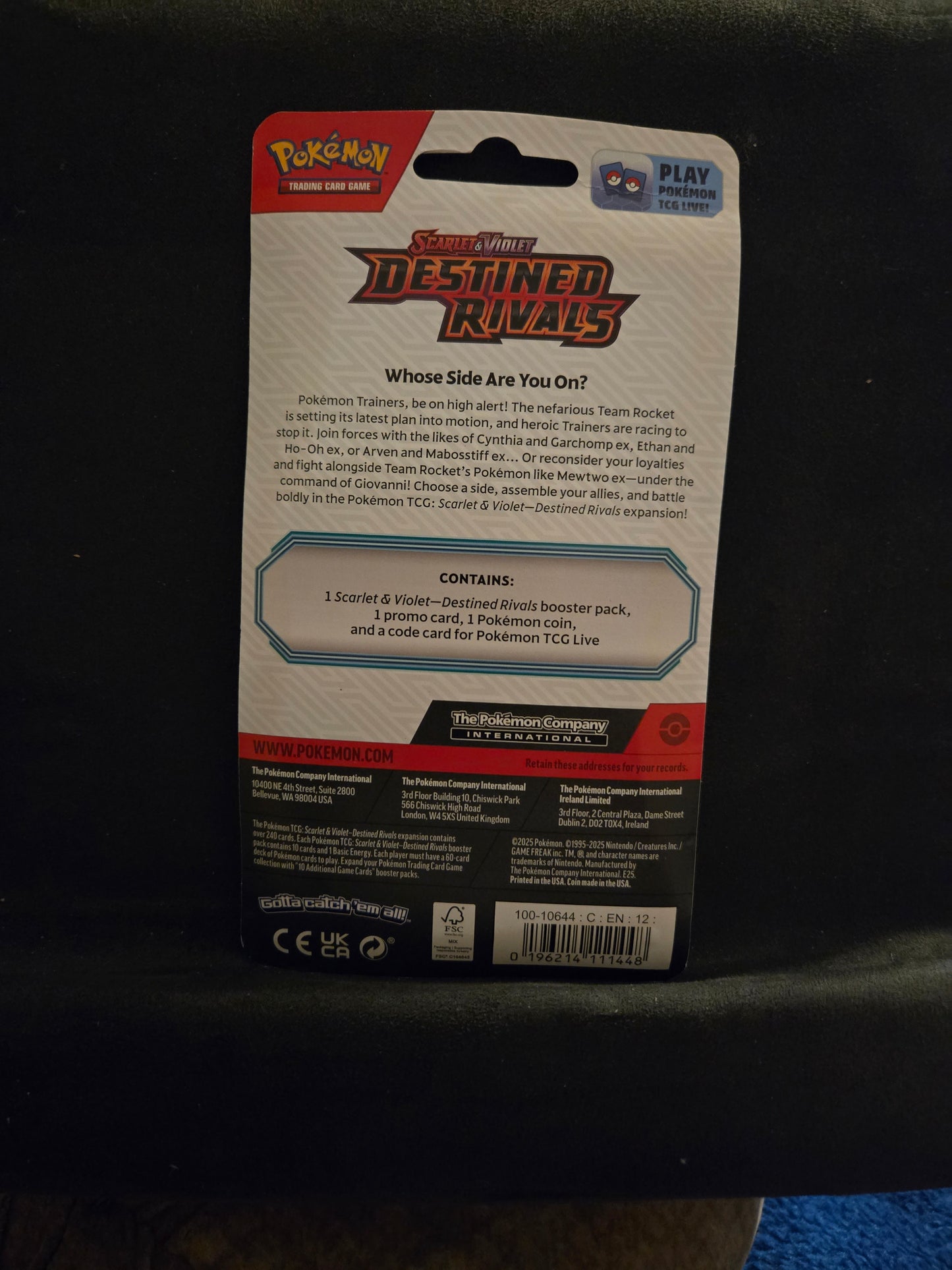 Pokemon Destined Rivals Blister Pack Eevee Promo Quantity QTY