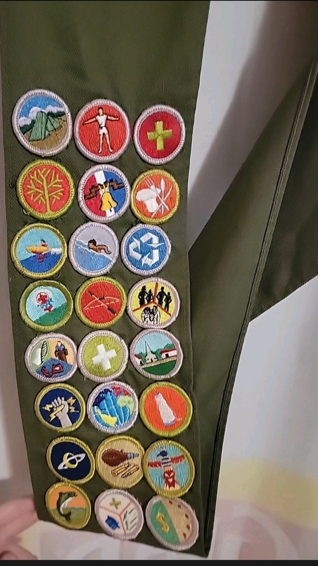 Boy Scout Merit Badge Sash with 24 Badges Vintage