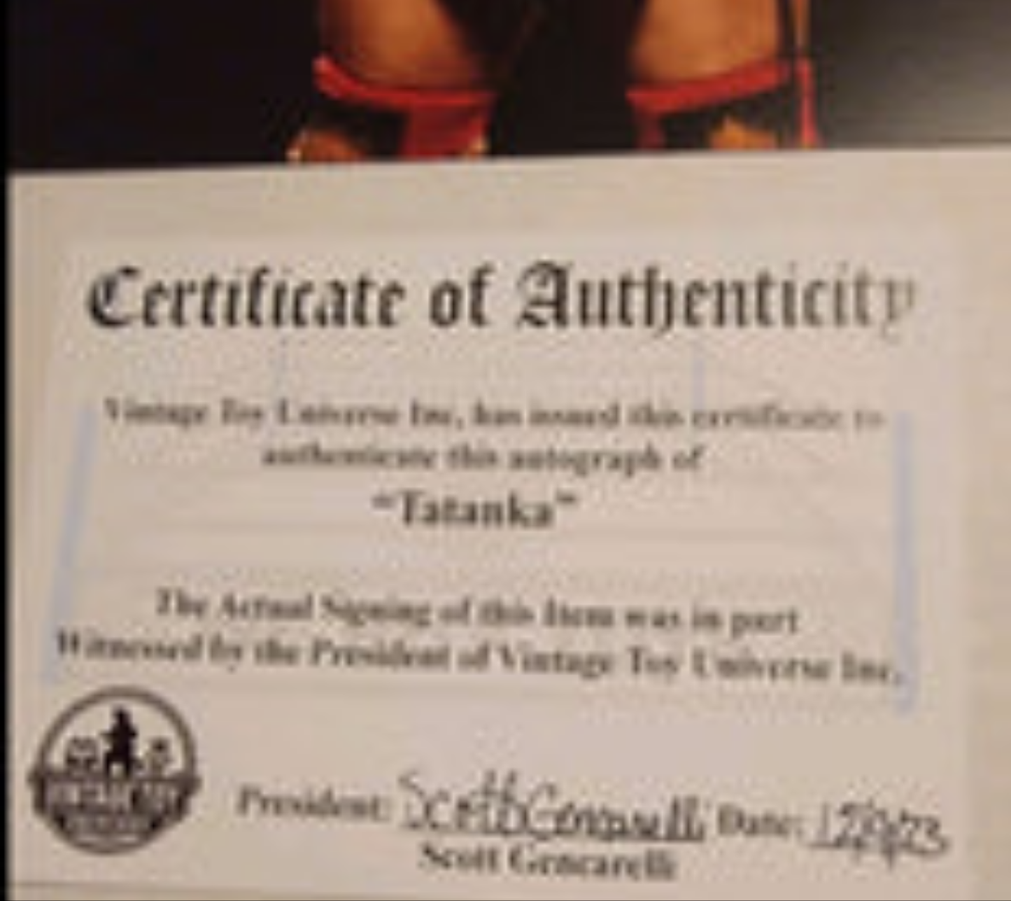 Tatanka Autographed Photo With COA