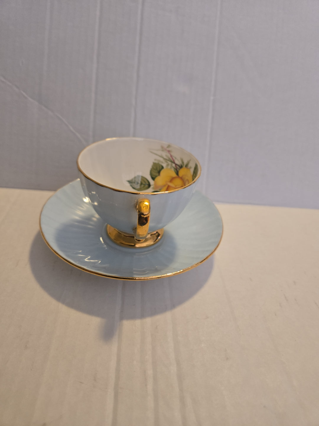 Trentham Staffordshire Fine Bone China Floral Tea Cup & Saucer