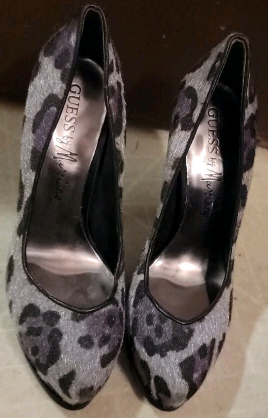 Guess by Marciano Leopard Print Round Toe Stilettos Size 6M