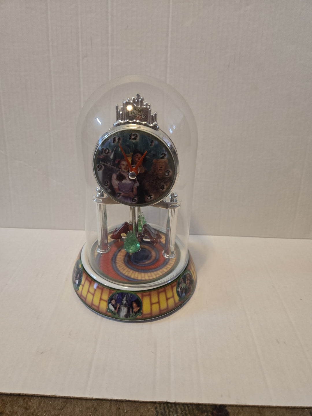 Wizard Of Oz Anniversary Clock With Dome-PARTIALLY WORKS PLEASE READ DESCRIPTION