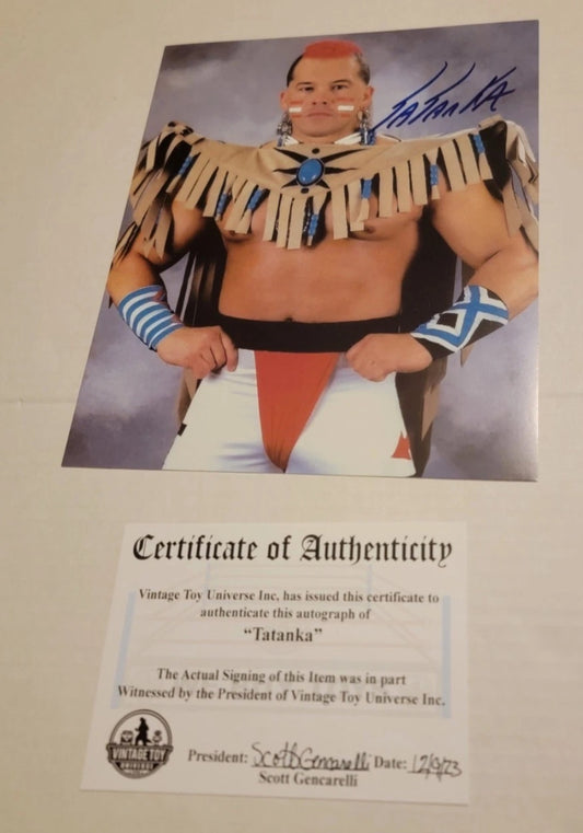 Tatanka Red Hair Autographed Photo With COA