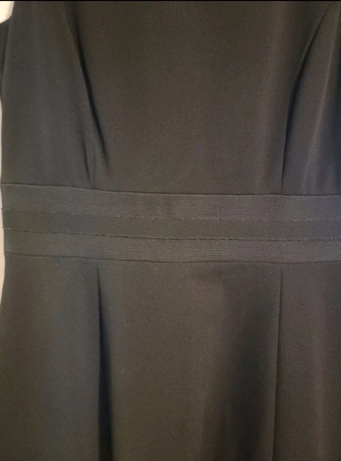 Calvin Klein Black Sleeveless Stretch Fit & Flare Sheer Bottom Dress Size 6