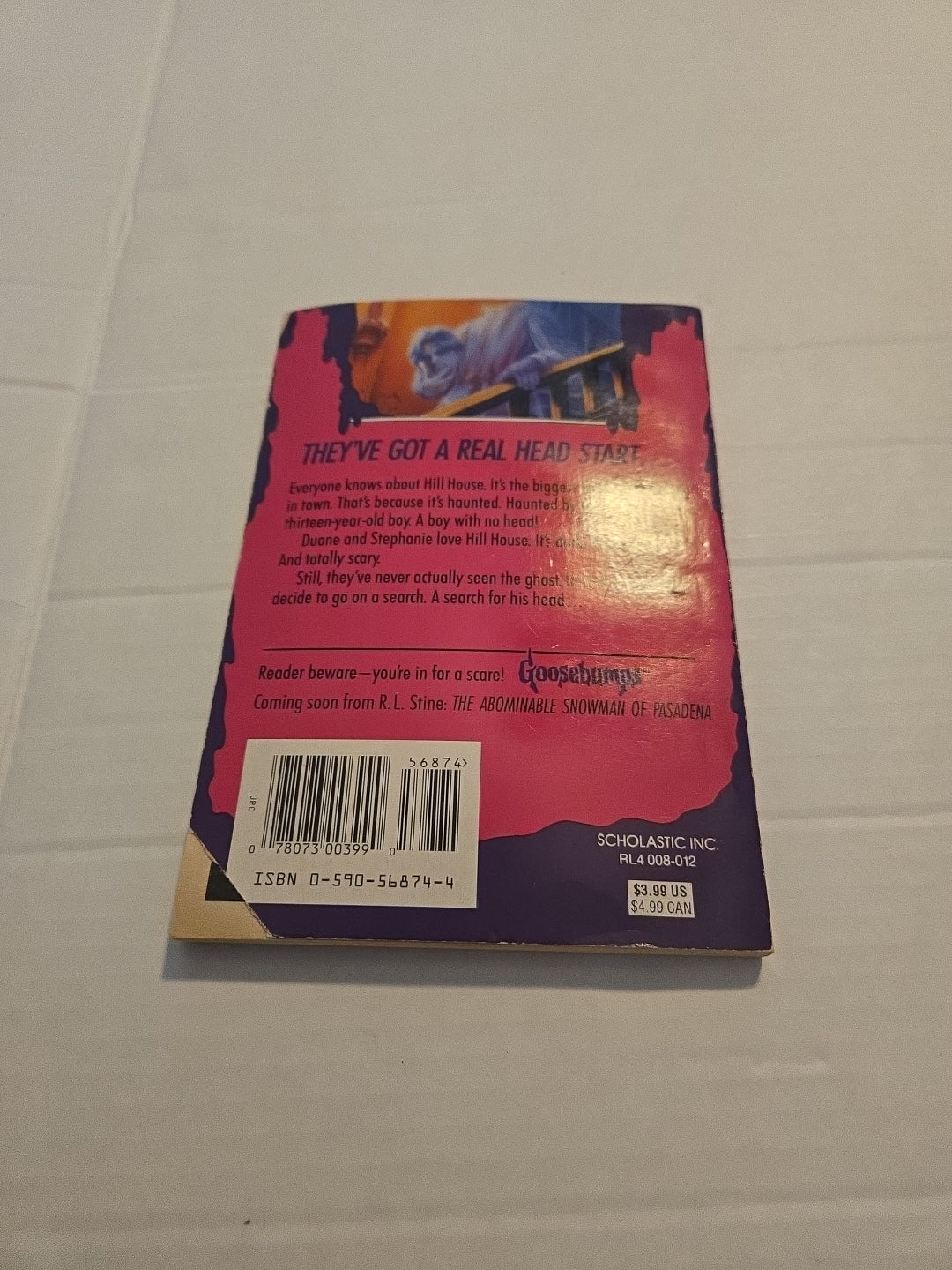 Goosebumps #37 The Headless Ghost Paperback Book 1995 Damaged Cover