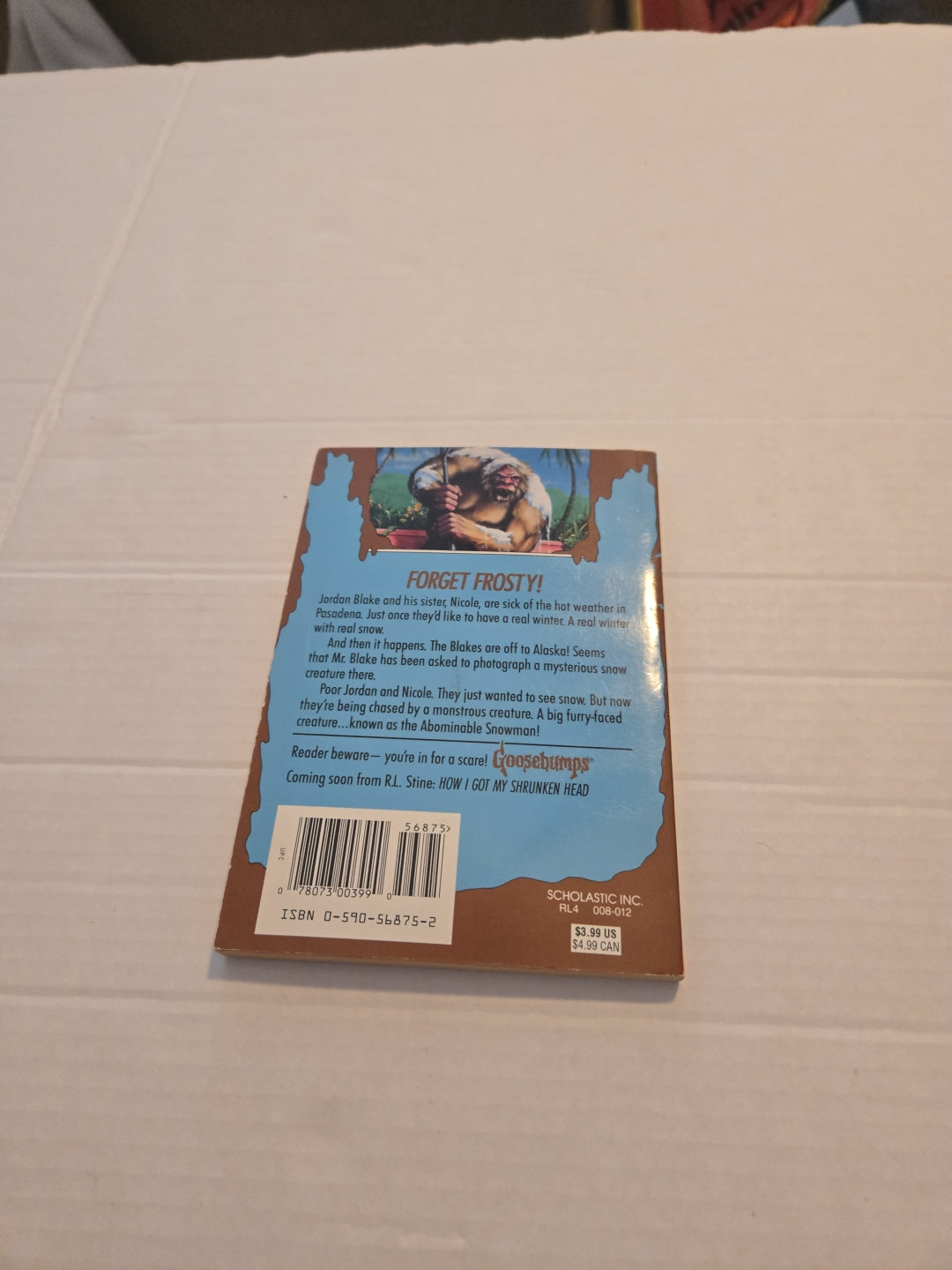 Goosebumps #38 The Abominable Snowman of Pasadena 1995 Paperback Book