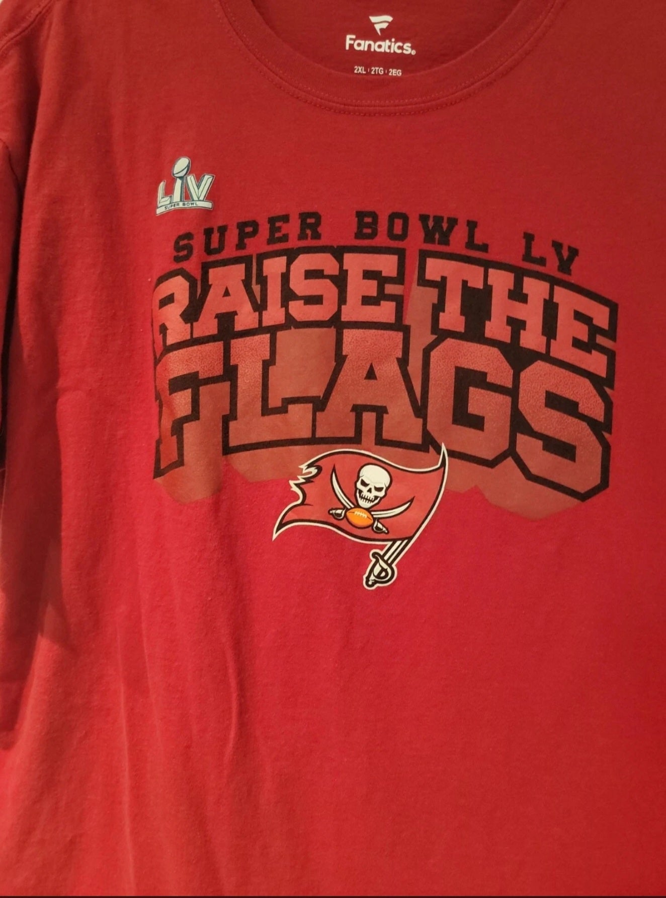 Tampa Bay Buccaneers NFL SB LV Champions Raise The Flags Shirt Mens Size 2XL