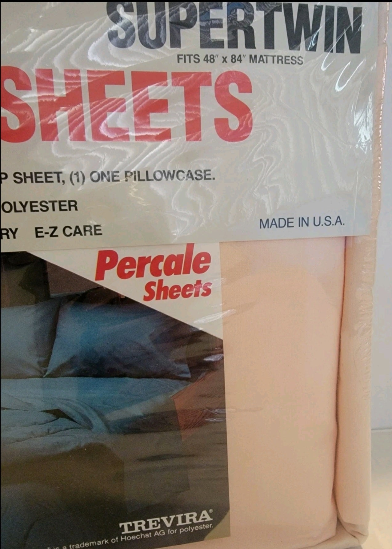 Trevira Supertwin Percale Waterbed Sheets 48x84