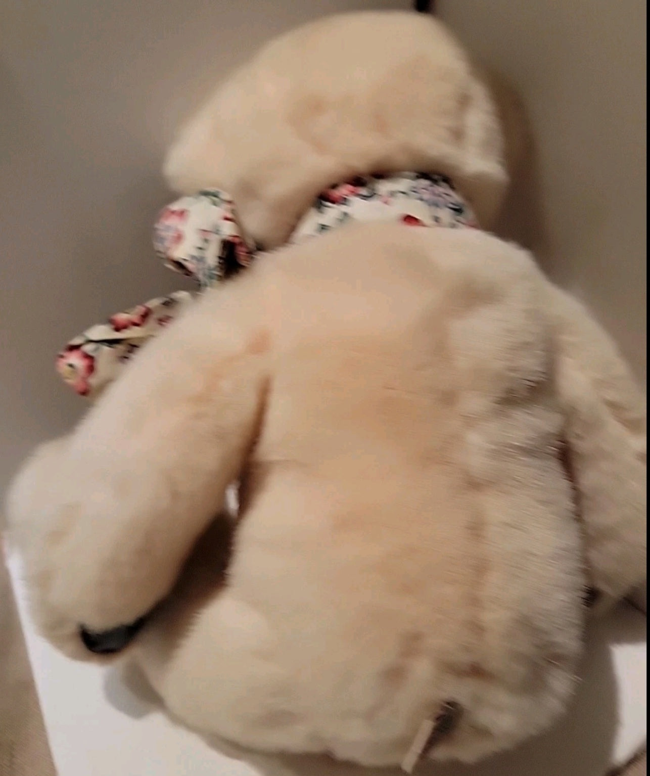 Vintage Victoria's Secret Gund Plush Teddy Bear Pink Floral Bow 1992