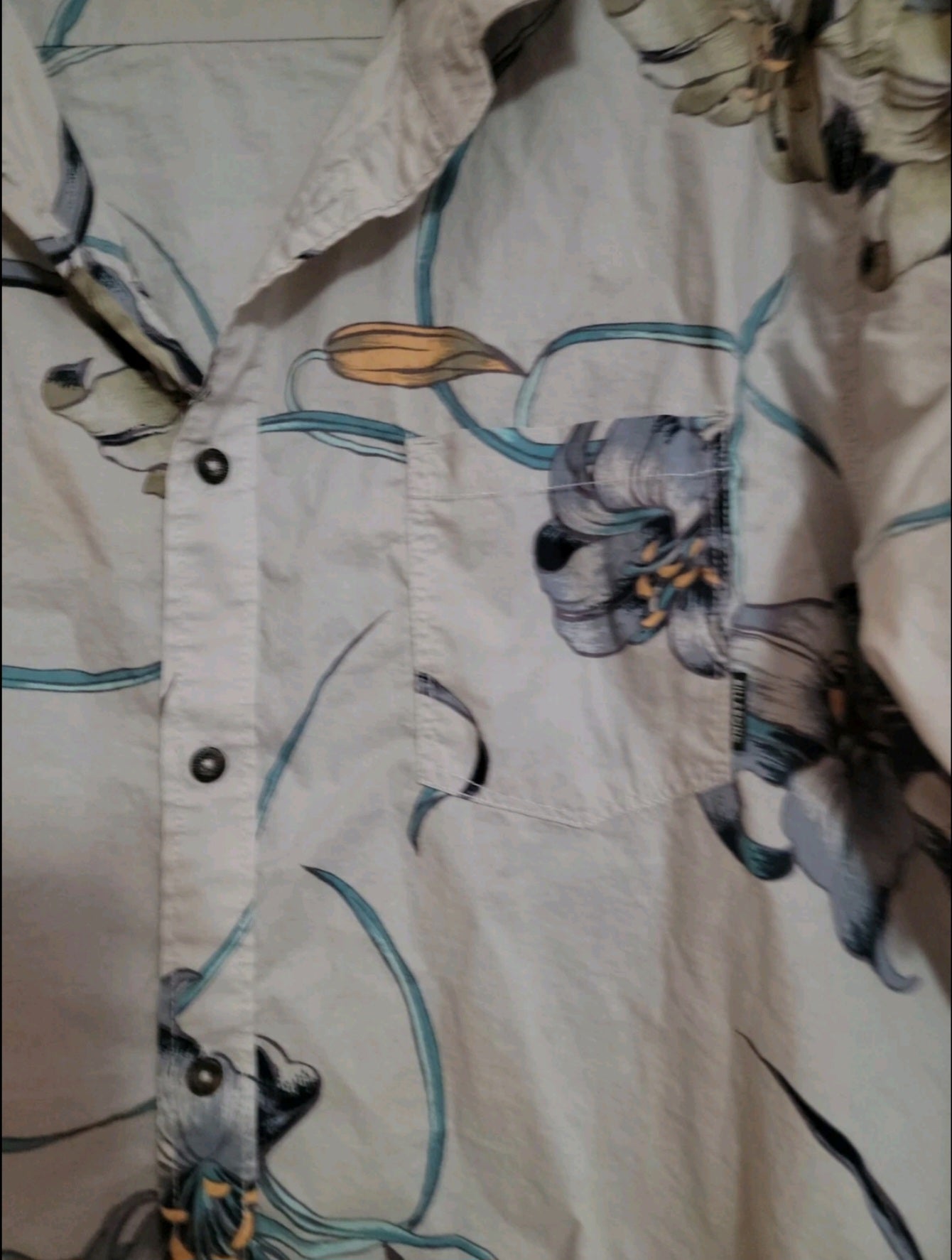 Billabong Floral Core Fit Stretch Short Sleeve Button Up Shirt Mens Size XXL