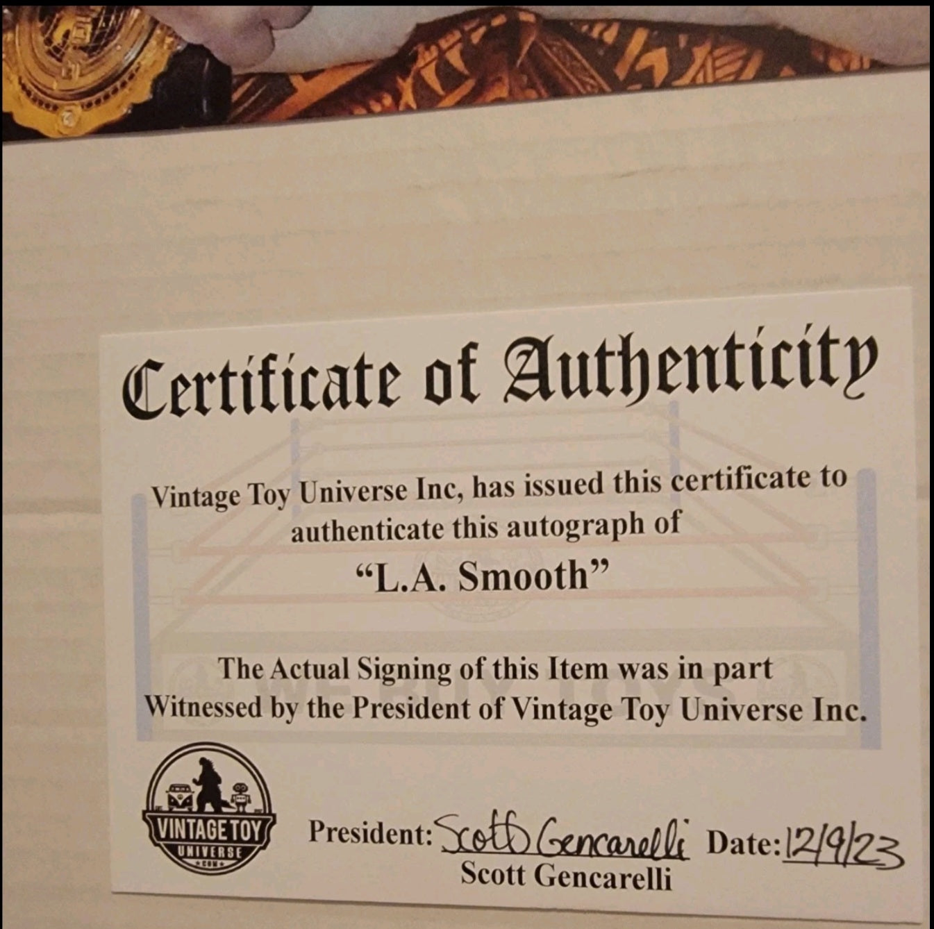 L.A. Smooth With Belt Autographed Photo with COA